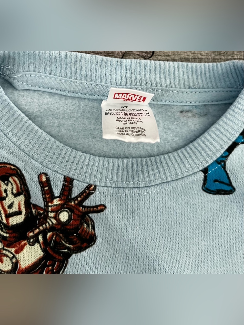Marvel Boys Avengers Crewneck Fleece Pullover Sweatshirt Blue 5T